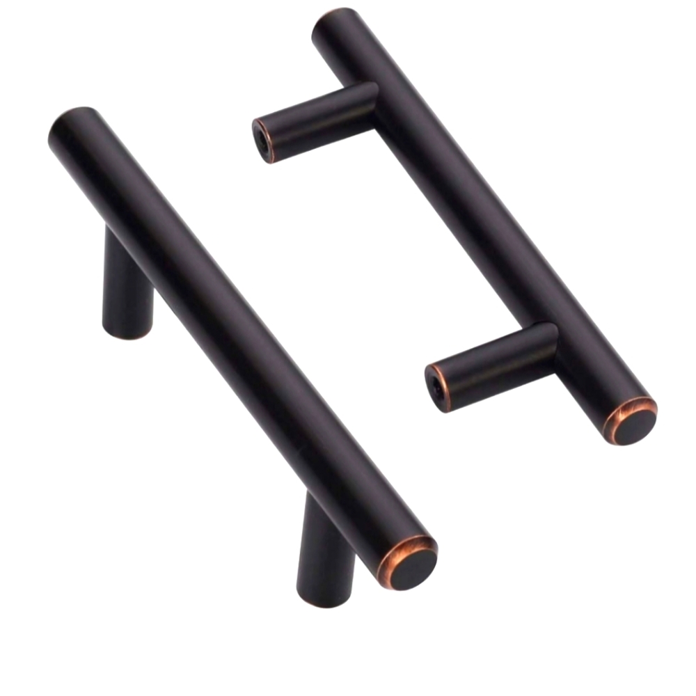 24 Pack Oil Rubbed Bronze 3In (76mm) Hole Centers Cabinet Pulls Hardwar Solid